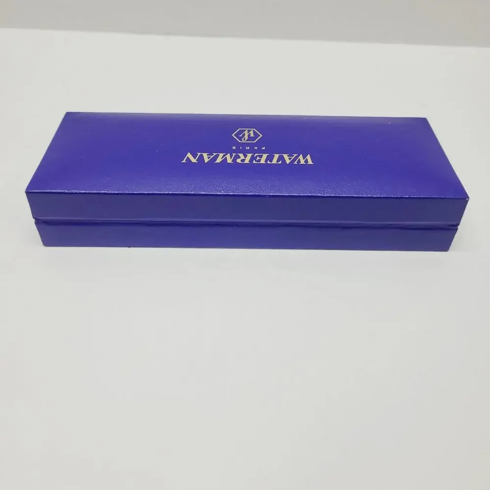 Waterman Paris Black Marble & Gold Trimmed Twist Ballpoint Pen Blue Case LFB